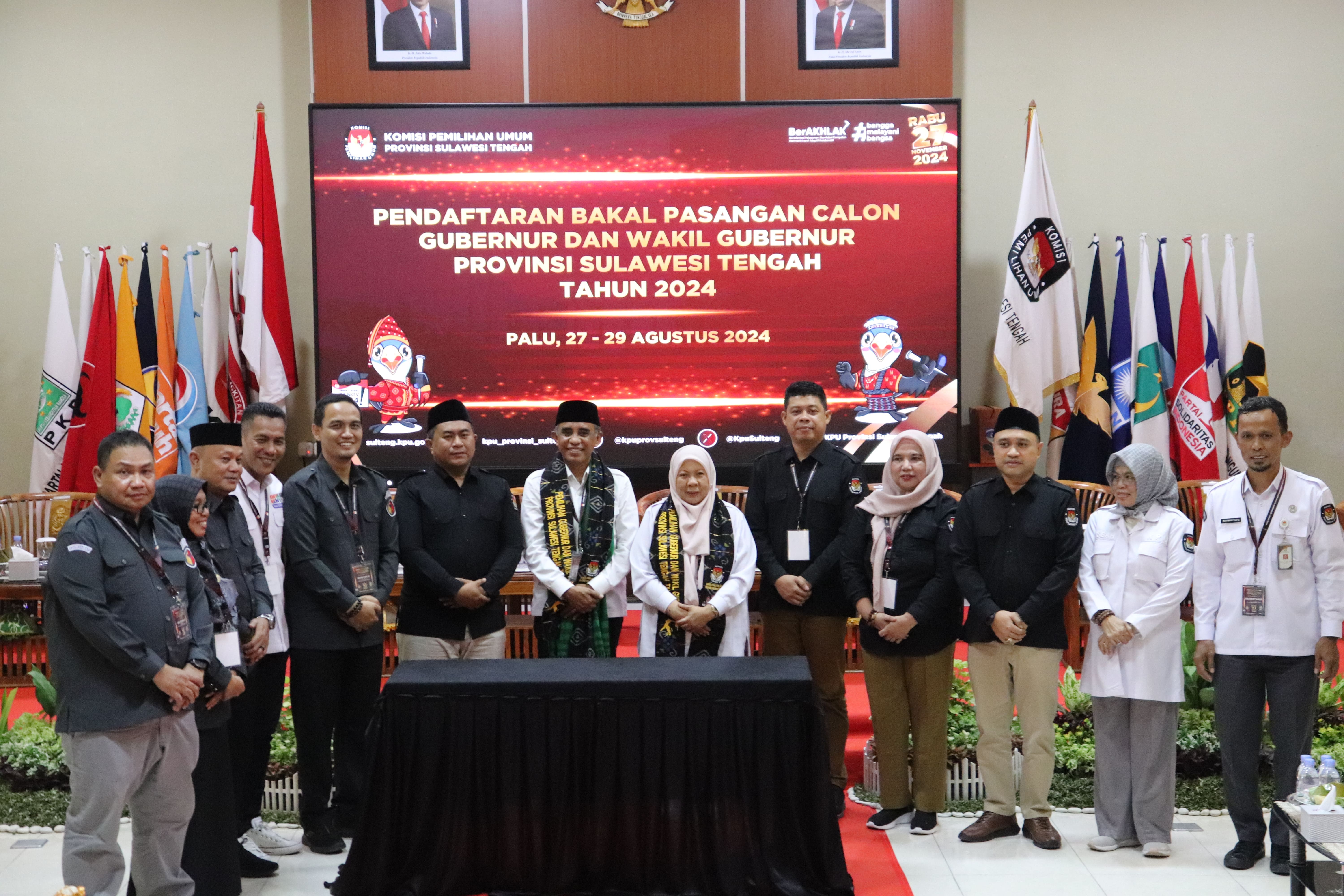Pendaftaran Bakal Pasangan calon Gubernur dan wakil Gubernur Provinsi Sulawesi Tengah tahun 2024